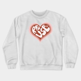 Heart Shape Reuse Typography Crewneck Sweatshirt